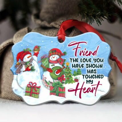 Snowman Bestie Snowman Touched My Heart - Horizontal Ornament - Owl Ohh - Owl Ohh