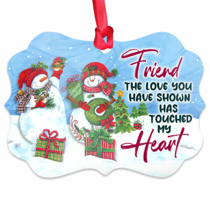 Snowman Bestie Snowman Touched My Heart - Horizontal Ornament - Owl Ohh - Owl Ohh