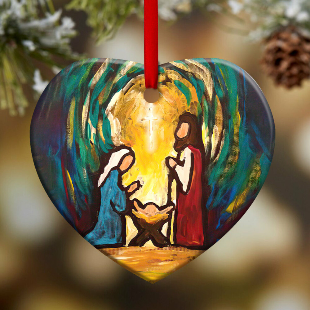 Jesus Nativity In My Mind - Heart Ornament - Owl Ohh - Owl Ohh