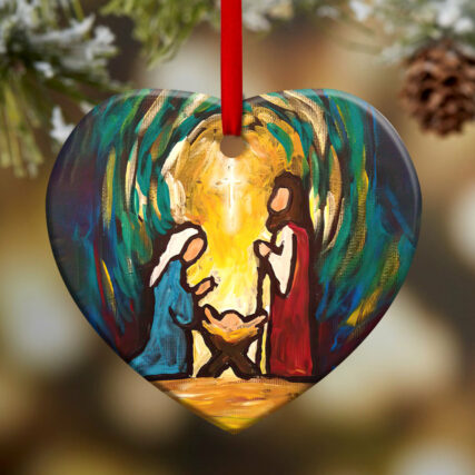 Jesus Nativity In My Mind - Heart Ornament - Owl Ohh - Owl Ohh