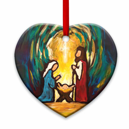 Jesus Nativity In My Mind - Heart Ornament - Owl Ohh - Owl Ohh