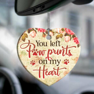 Pet Memorial Angel You Left Paw Prints On My Heart - Heart Ornament - Owl Ohh - Owl Ohh