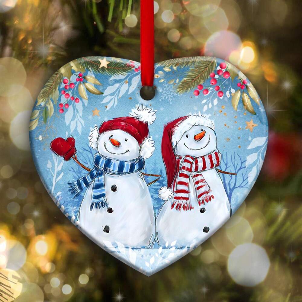 Snowman Lover Sister Snowman Lucky Me To Have A Sister Like You - Heart Ornament - Owl Ohh - Owl Ohh