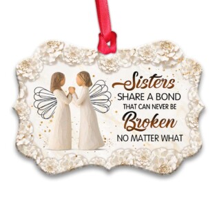 Family Sister Angel A Bond That Can Never Be Broken - Horizontal Ornament - Owl Ohh - Owl Ohh