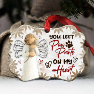 Pet Memorial Angel Cat You Left Paw Prints On My Heart - Horizontal Ornament - Owl Ohh - Owl Ohh