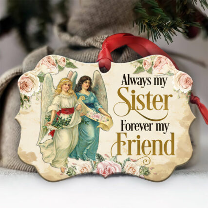 Family Angel Always My Sister Forever My Friend - Horizontal Ornament - Owl Ohh - Owl Ohh