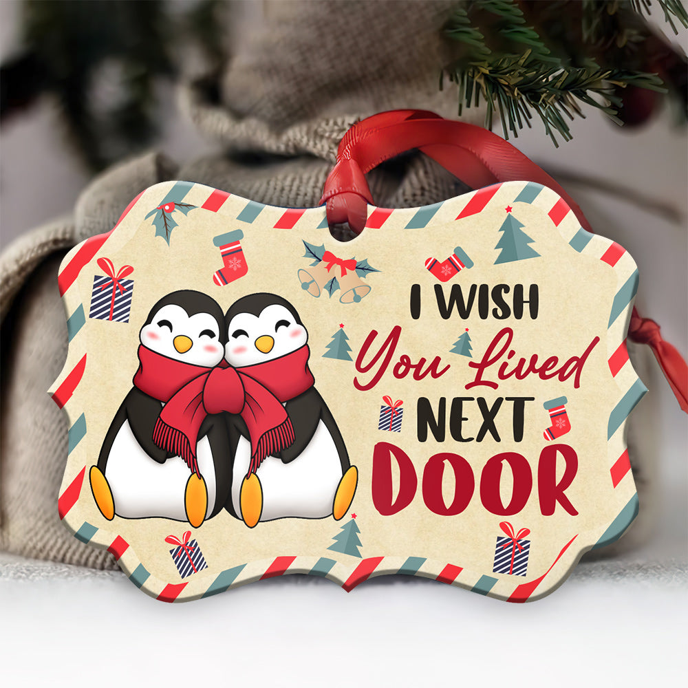Penguin Bestie I Wish You Lived Next Door - Horizontal Ornament - Owl Ohh - Owl Ohh