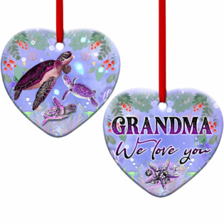 Turtle Grandma We Love You - Heart Ornament - Owl Ohh - Owl Ohh