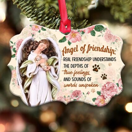 Dog Memorial Angel Of Friendship - Horizontal Ornament - Owl Ohh - Owl Ohh