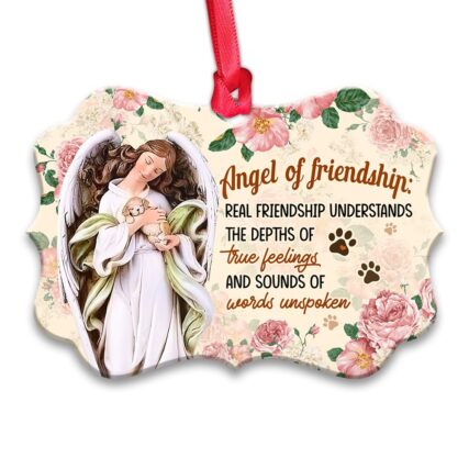 Dog Memorial Angel Of Friendship - Horizontal Ornament - Owl Ohh - Owl Ohh