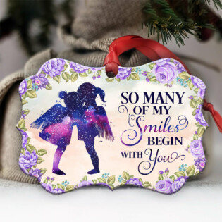 Family Sister Angel So Many Of My Smiles Begin With You - Horizontal Ornament - Owl Ohh - Owl Ohh