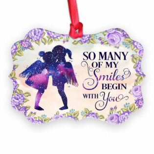 Family Sister Angel So Many Of My Smiles Begin With You - Horizontal Ornament - Owl Ohh - Owl Ohh