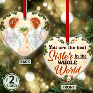Family Sister Angel You Are The Best Sister In The Whole World - Heart Ornament - Owl Ohh - Owl Ohh