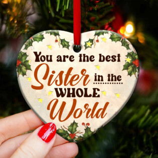 Family Sister Angel You Are The Best Sister In The Whole World - Heart Ornament - Owl Ohh - Owl Ohh
