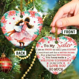 Family To My Sister I Love You - Heart Ornament - Owl Ohh - Owl Ohh