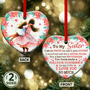 Family To My Sister I Love You - Heart Ornament - Owl Ohh - Owl Ohh