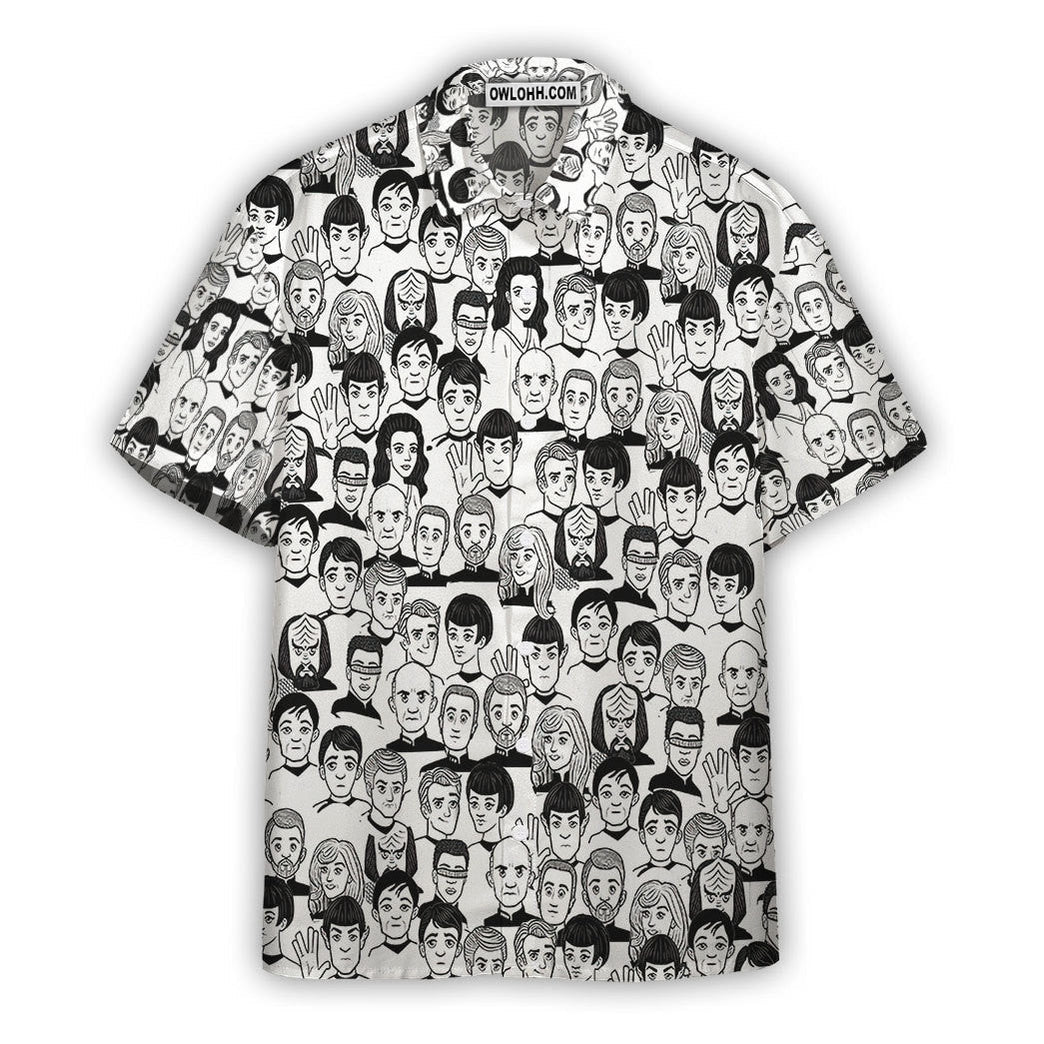 3D S.T And Faces Black And White Ver Custom Hawaiian Shirt