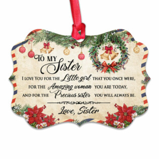 Family Christmas Letter To My Sister - Horizontal Ornament - Owl Ohh - Owl Ohh