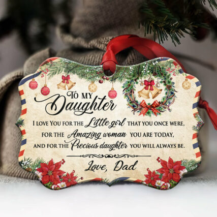 Family Christmas Letter Dad To Daughter - Horizontal Ornament - Owl Ohh - Owl Ohh