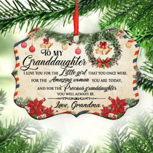 Family Christmas Letter Grandma To Granddaughter - Horizontal Ornament - Owl Ohh - Owl Ohh