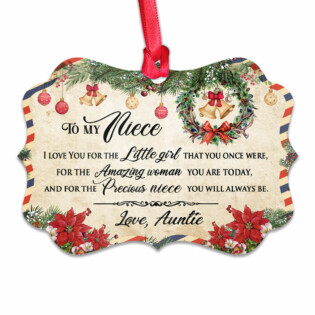 Family Christmas Letter Auntie To Niece - Horizontal Ornament - Owl Ohh - Owl Ohh