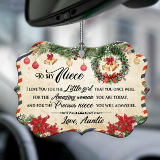 Family Christmas Letter Auntie To Niece - Horizontal Ornament - Owl Ohh - Owl Ohh