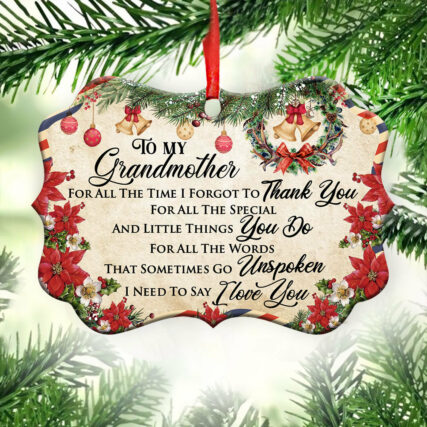 Family Letter To Grandma Christmas Letter - Horizontal Ornament - Owl Ohh - Owl Ohh