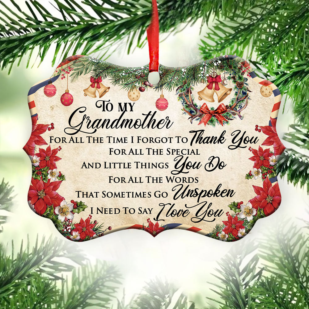 Family Letter To Grandma Christmas Letter - Horizontal Ornament - Owl Ohh - Owl Ohh
