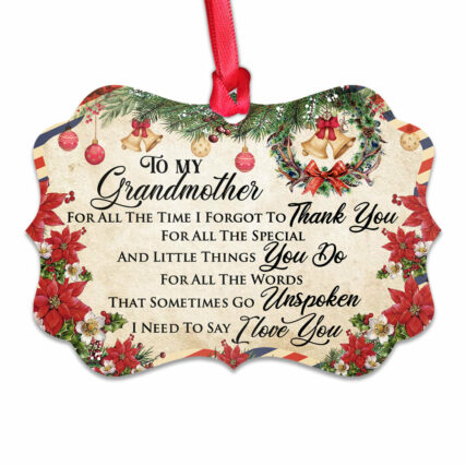 Family Letter To Grandma Christmas Letter - Horizontal Ornament - Owl Ohh - Owl Ohh