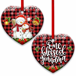 Family Snowman One Blessed Grandma - Heart Ornament - Owl Ohh - Owl Ohh