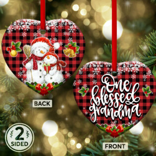 Family Snowman One Blessed Grandma - Heart Ornament - Owl Ohh - Owl Ohh