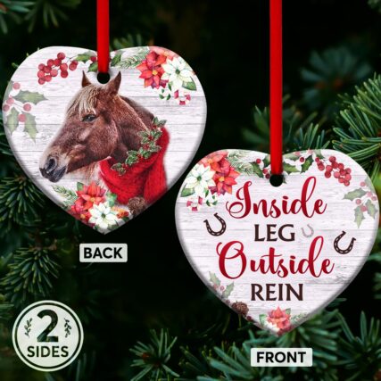 Horse Inside Leg Outside Rein - Heart Ornament - Owl Ohh - Owl Ohh