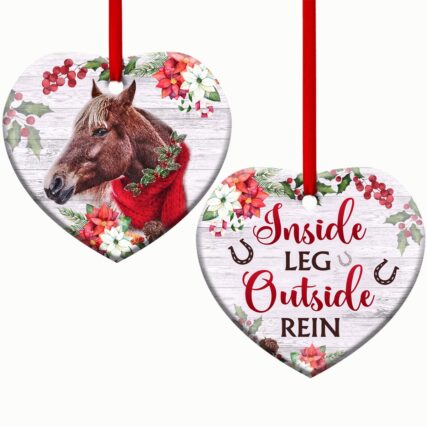 Horse Inside Leg Outside Rein - Heart Ornament - Owl Ohh - Owl Ohh