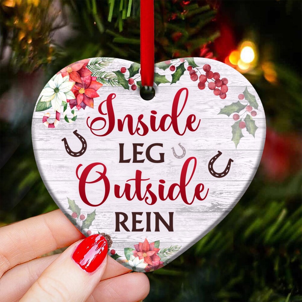 Horse Inside Leg Outside Rein - Heart Ornament - Owl Ohh - Owl Ohh