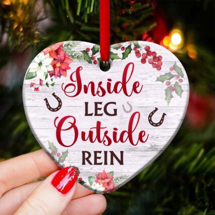 Horse Inside Leg Outside Rein - Heart Ornament - Owl Ohh - Owl Ohh