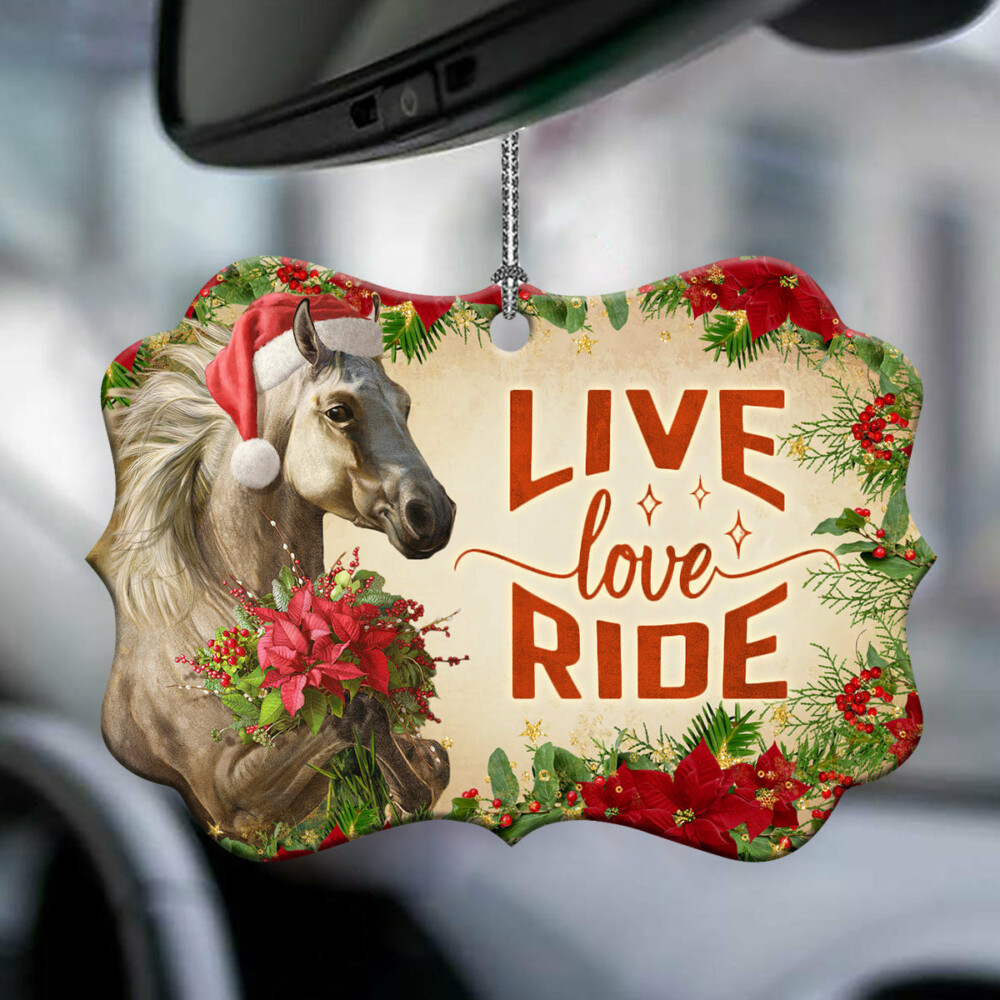 Horse Live Love Ride - Horizontal Ornament - Owl Ohh - Owl Ohh