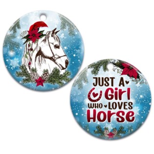 Horse Just A Girl Who Loves Horse - Circle Ornament - Owl Ohh - Owl Ohh