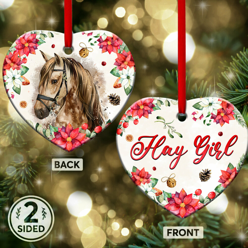 Horse Lover Hay Girl - Heart Ornament - Owl Ohh - Owl Ohh
