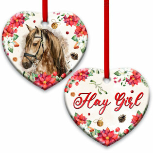 Horse Lover Hay Girl - Heart Ornament - Owl Ohh - Owl Ohh