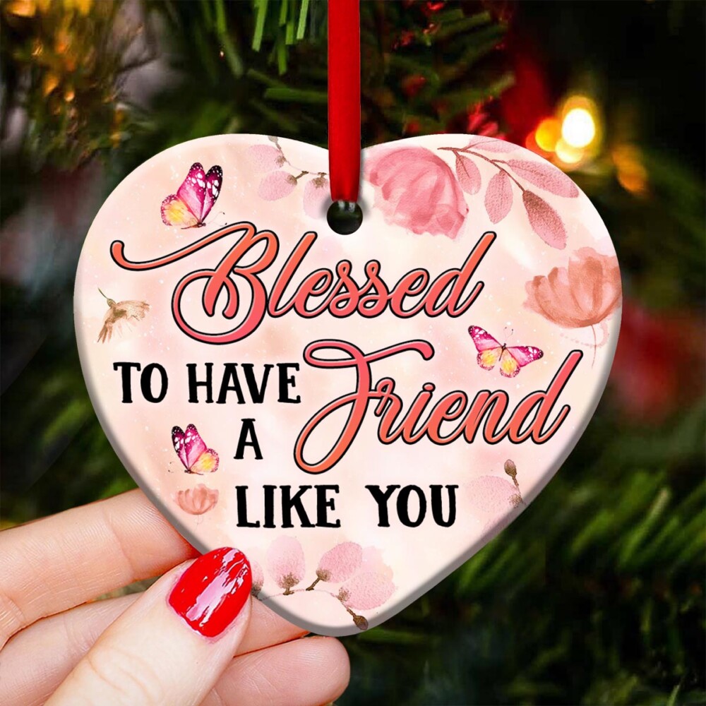 Butterfly Faith Blessed To Have A Friend Like You - Heart Ornament - Owl Ohh - Owl Ohh