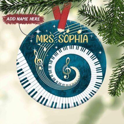 Teacher Piano Teacher Classic - Circle Ornament - Owl Ohh - Owl Ohh
