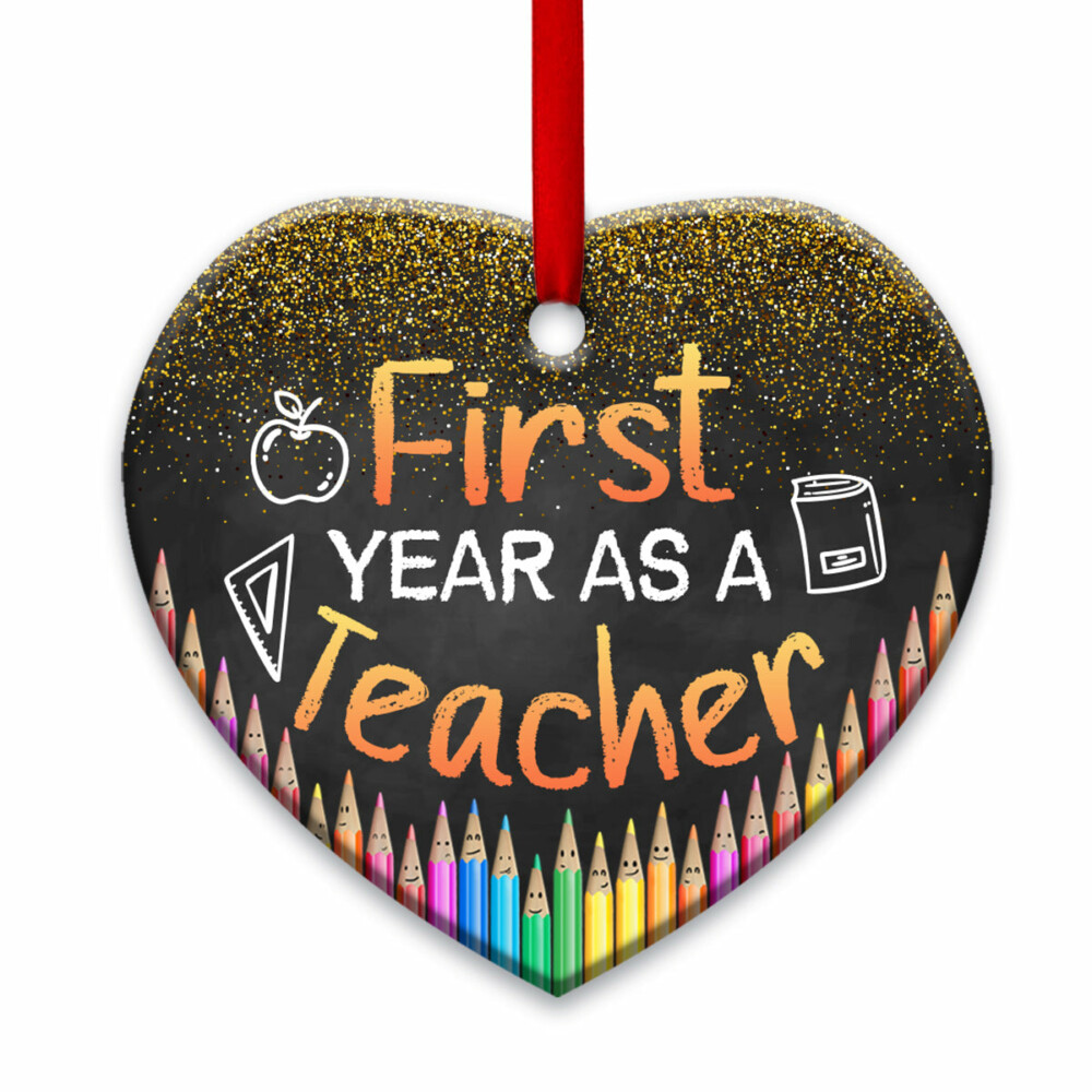 Teacher First Year As A Teacher - Heart Ornament - Owl Ohh - Owl Ohh