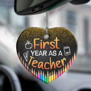 Teacher First Year As A Teacher - Heart Ornament - Owl Ohh - Owl Ohh