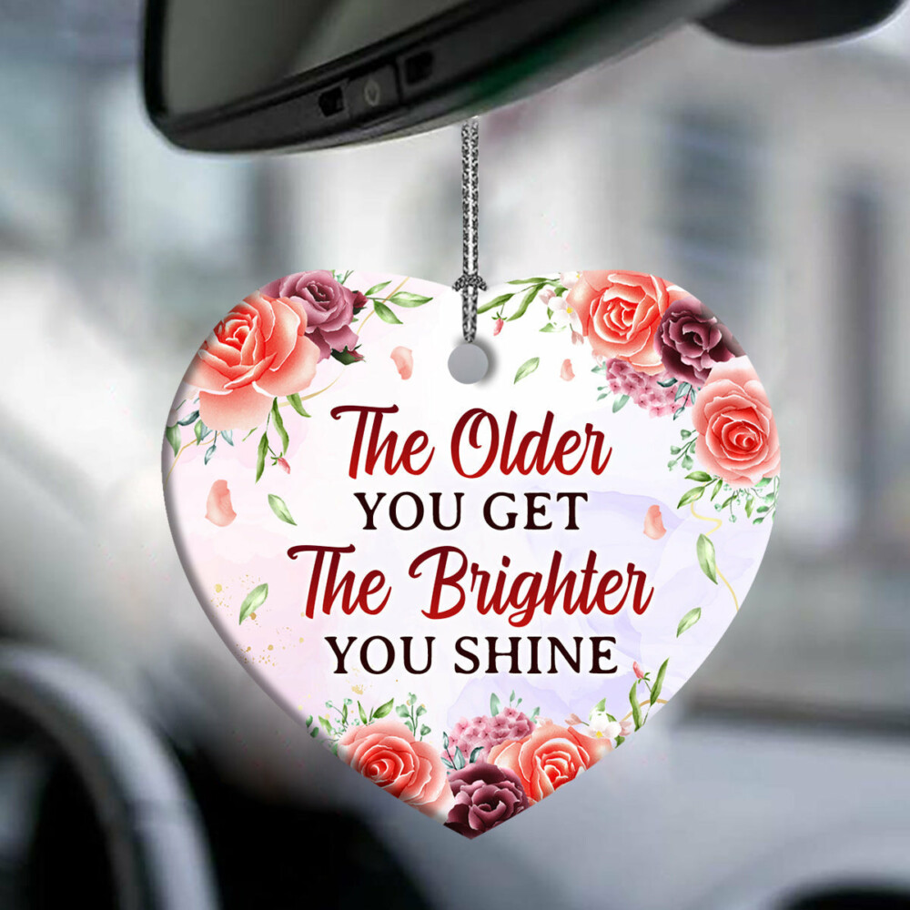 Family Mother Gift The Older You Get The Brighter You Shine - Heart Ornament - Owl Ohh - Owl Ohh