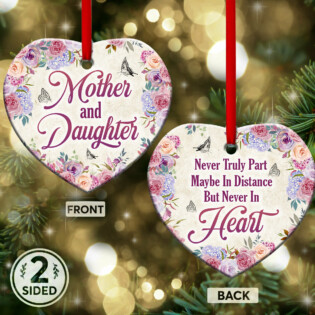 Family Mom Gift Mother And Daughter - Heart Ornament - Owl Ohh - Owl Ohh