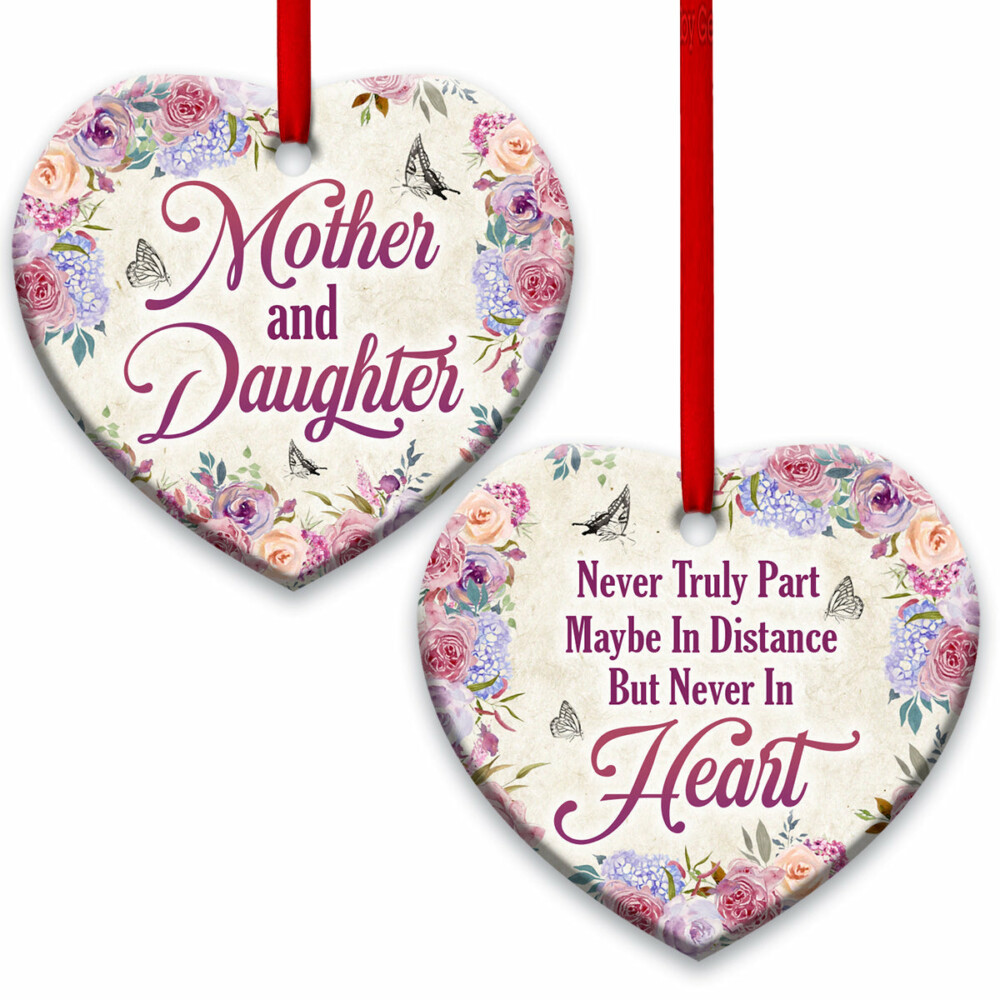 Family Mom Gift Mother And Daughter - Heart Ornament - Owl Ohh - Owl Ohh
