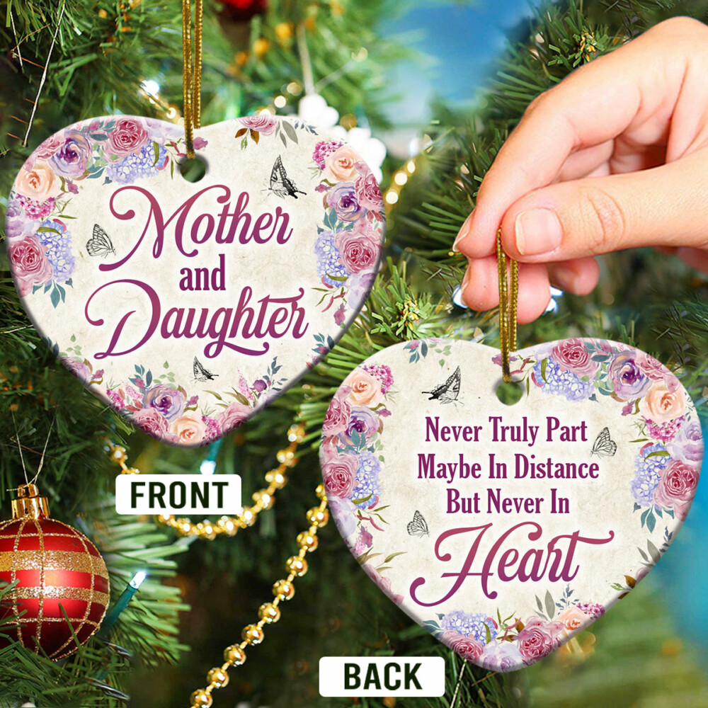 Family Mom Gift Mother And Daughter - Heart Ornament - Owl Ohh - Owl Ohh