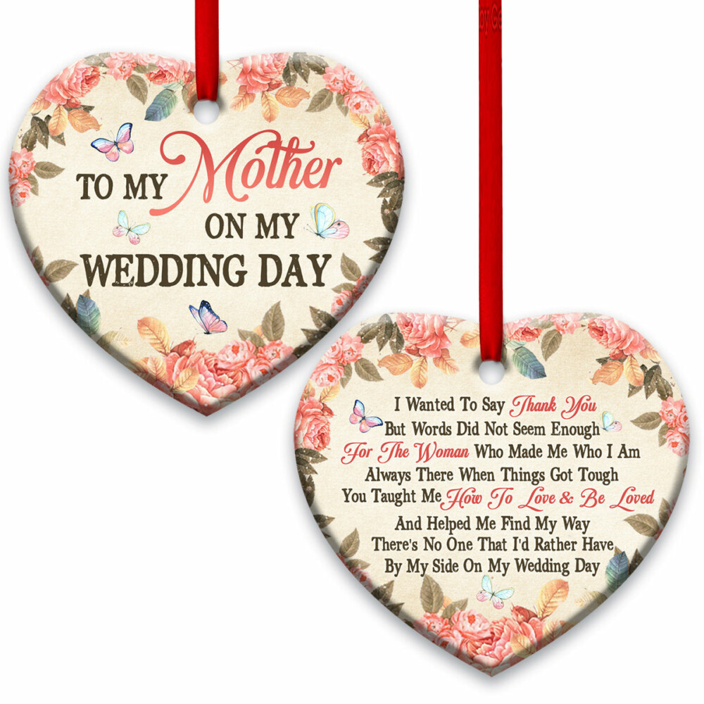 Family Mom Gift To My Mother On My Wedding Day - Heart Ornament - Owl Ohh - Owl Ohh