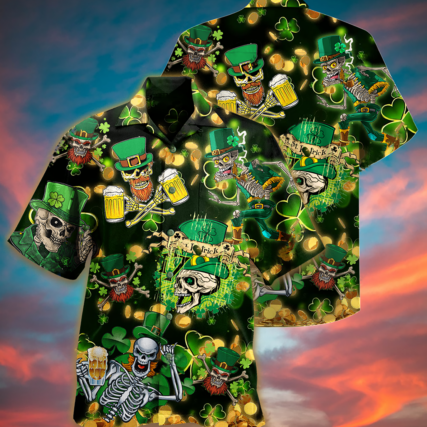 Irish Skull Love Beer - Hawaiian Shirt - Owl Ohh - Owl Ohh