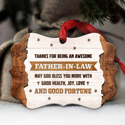 Family Gift An Awesome Father In Law - Horizontal Ornament - Owl Ohh - Owl Ohh